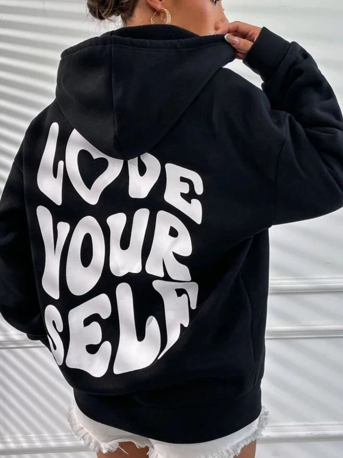 Women's Hoodie with Drawstring Hood and Front Kangaroo Pocket - 3