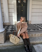 Women's Oversized Shirt Jacket with Button Front - 6