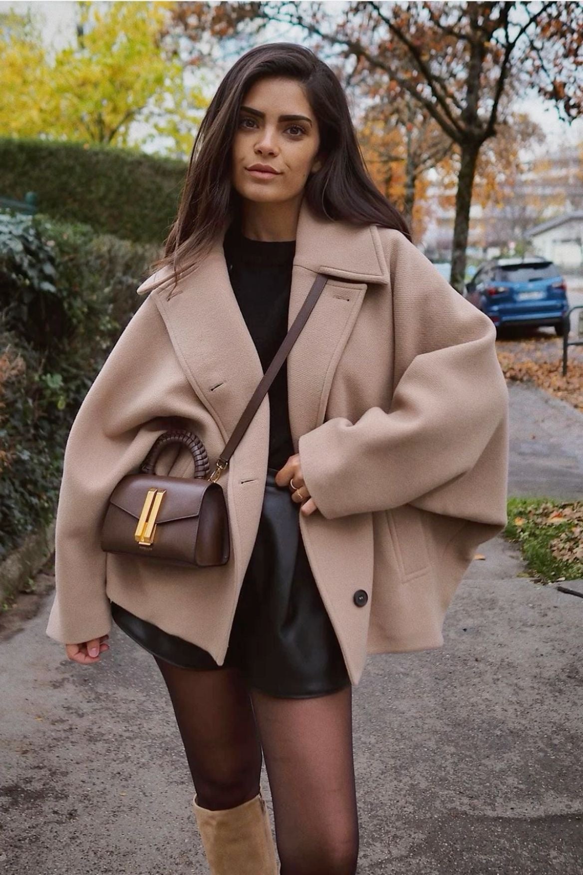 Women's Oversized Shirt Jacket with Button Front - 7