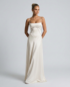 Women's Evening Maxi Dress with Lace-Up Back and Structured Bodice - 7