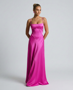 Women's Evening Maxi Dress with Lace-Up Back and Structured Bodice - 14