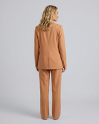 Women's Blazer Set with Straight-Leg Trousers, Tailored Lapel Collar - 16