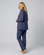 Women's Blazer Set with Straight-Leg Trousers, Tailored Lapel Collar - 14