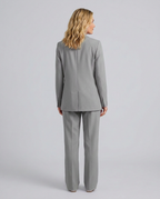 Women's Blazer Set with Straight-Leg Trousers, Tailored Lapel Collar - 7