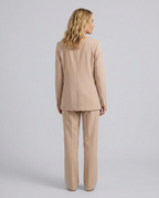 Women's Blazer Set with Straight-Leg Trousers, Tailored Lapel Collar - 10