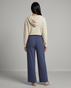 Women's Wide-Leg Trousers with Drawstring Waist - 6