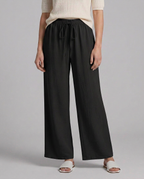 Women's Wide-Leg Trousers with Drawstring Waist - 13