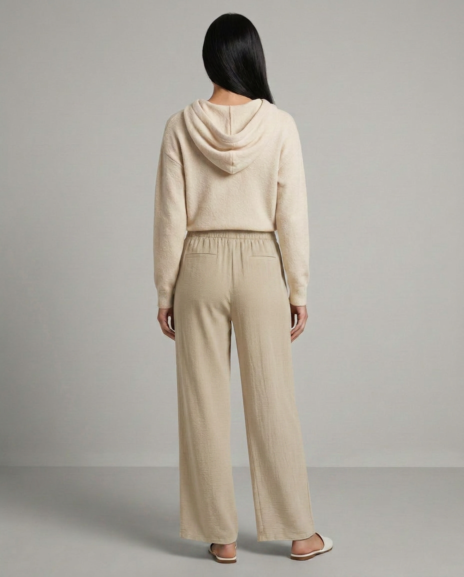 Women's Wide-Leg Trousers with Drawstring Waist - 11