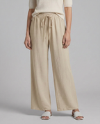 Women's Wide-Leg Trousers with Drawstring Waist - 8