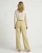 Women's Wide-Leg Trousers with Elastic Waist and Textured Finish - 6