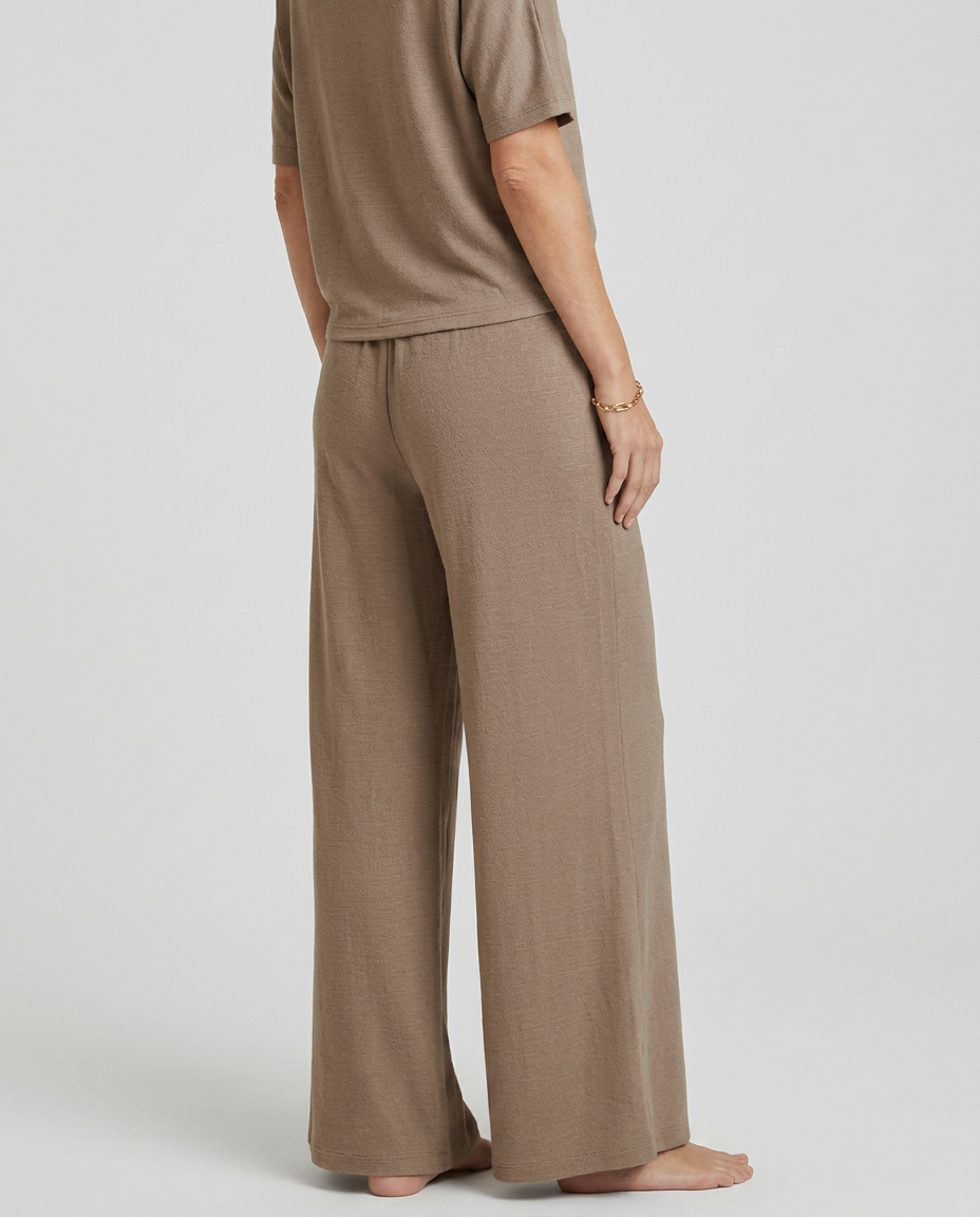 Women's Wide-Leg Trousers with Elastic Waist - 3
