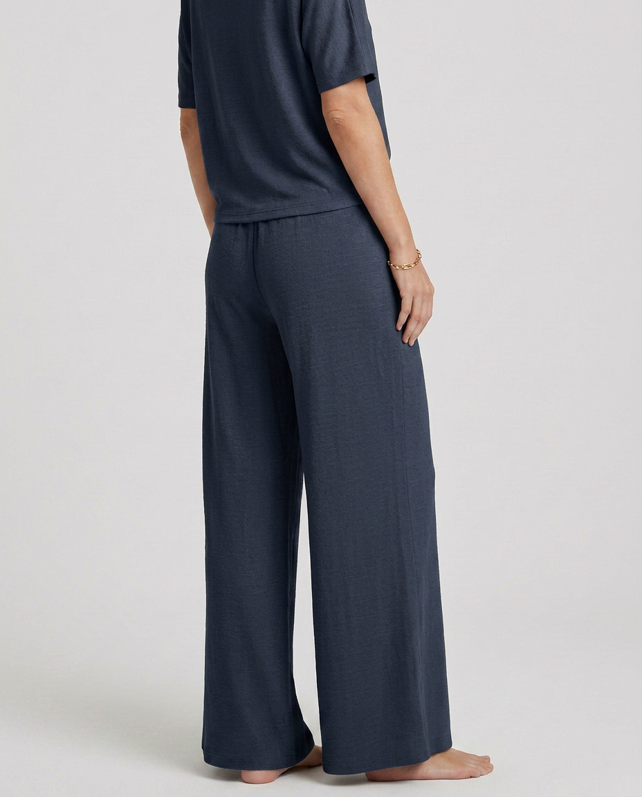Women's Wide-Leg Trousers with Elastic Waist - 9
