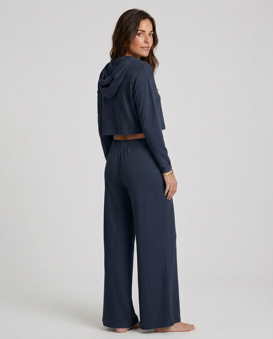 Women's Wide-Leg Trousers with Elastic Waist - 13