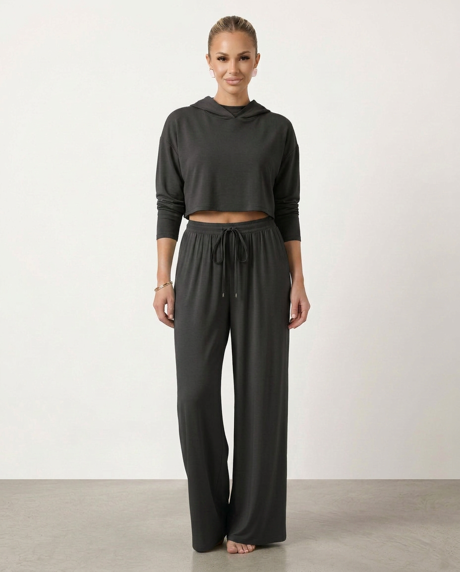 Women's High-Waist Wide-Leg Trousers - Black