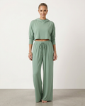 Women's High-Waist Wide-Leg Trousers - Green