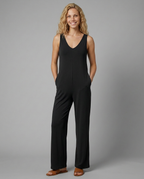 Women's Sleeveless Jumpsuit with V-Neck and Wide-Leg Silhouette - 6