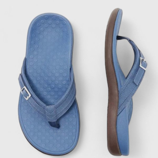 Women's Toe-Post Sandals with Arch Support - Navy Blue