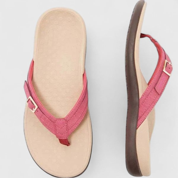Women's Toe-Post Sandals with Arch Support - Magenta