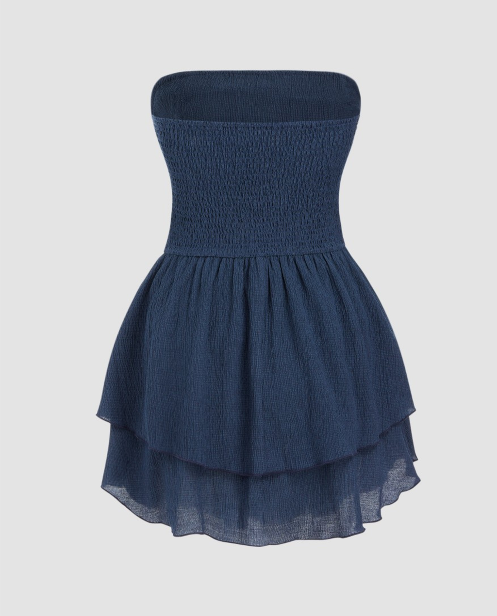 Women's Strapless Mini Dress with Tiered Ruffle Skirt - 9