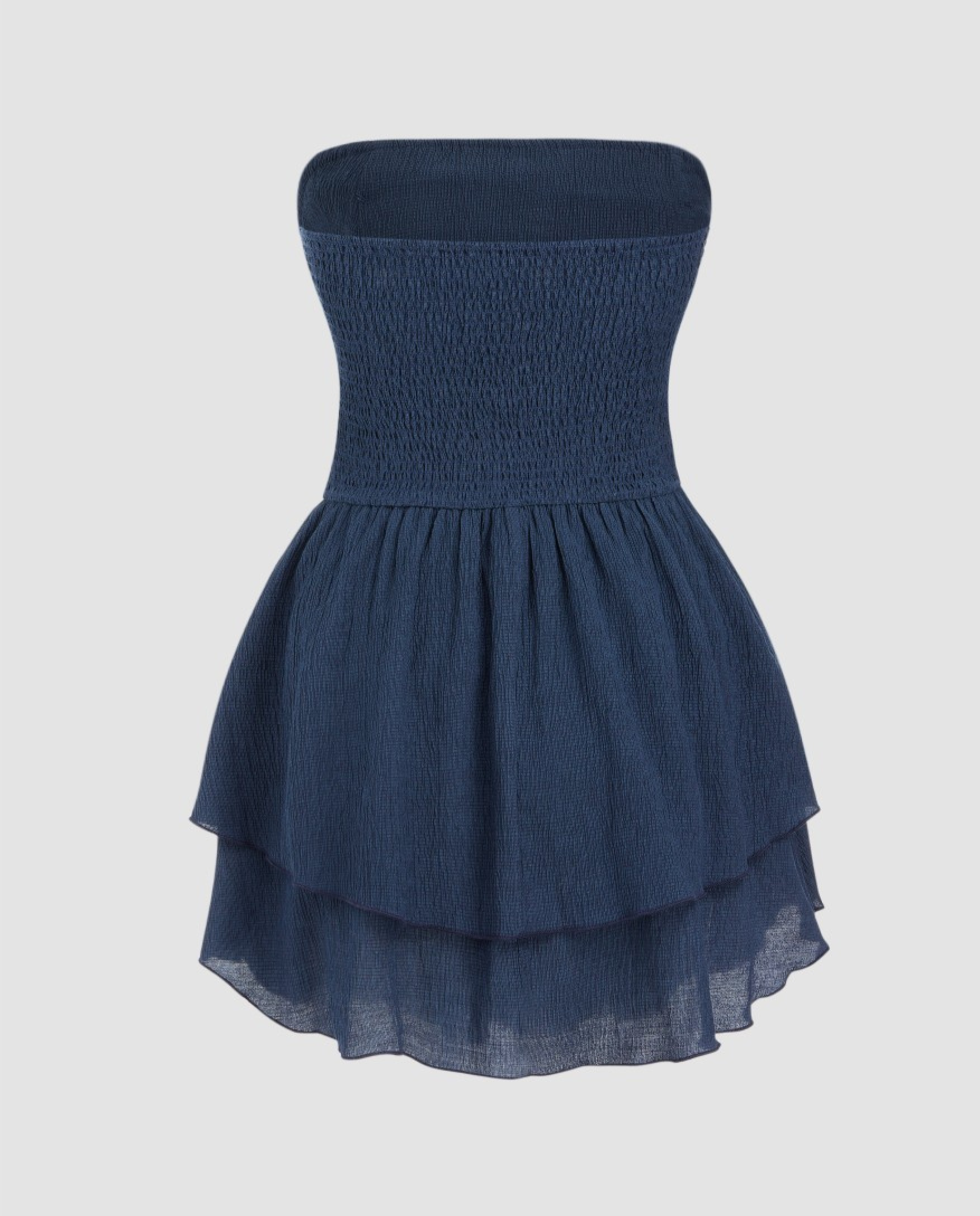 Women's Strapless Mini Dress with Tiered Ruffle Skirt - 9