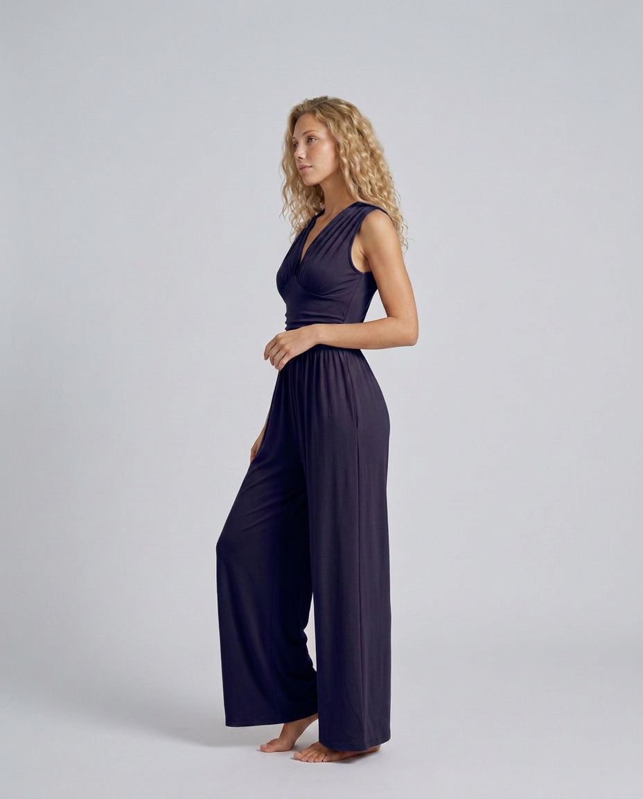 Women's Jumpsuit Sleeveless with Halter Neck and Wide-Leg - 9
