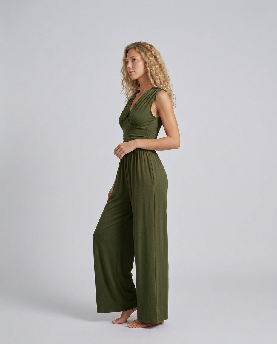 Women's Jumpsuit Sleeveless with Halter Neck and Wide-Leg - 6