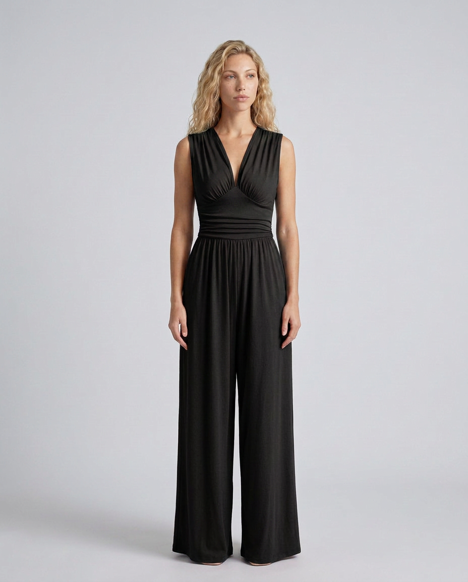 Women's Jumpsuit Sleeveless with Halter Neck and Wide-Leg - 2