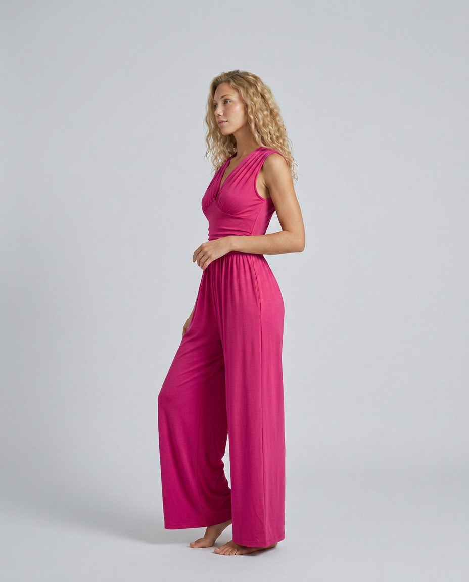Women's Jumpsuit Sleeveless with Halter Neck and Wide-Leg - 17
