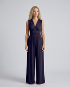Women's Jumpsuit Sleeveless with Halter Neck and Wide-Leg - 8