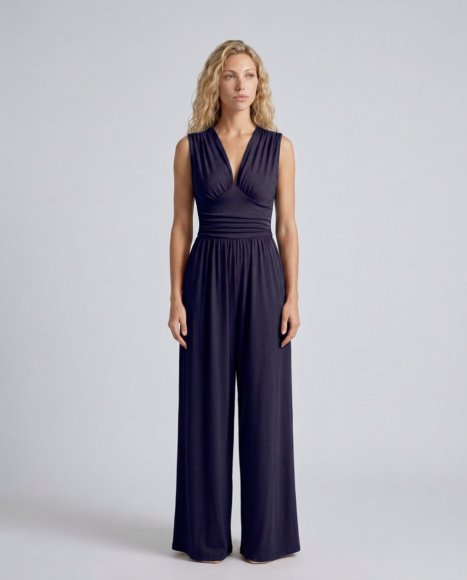 Women's Jumpsuit Sleeveless with Halter Neck and Wide-Leg - 8