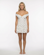 Women's Off-Shoulder Mini Dress with Puff Skirt and Sweetheart Neckline - 9