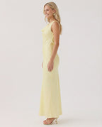 Women's Maxi Dress Sleeveless with Cowl Neck and Open Back - 13
