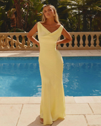 Women's Maxi Dress Sleeveless with Cowl Neck and Open Back - 16