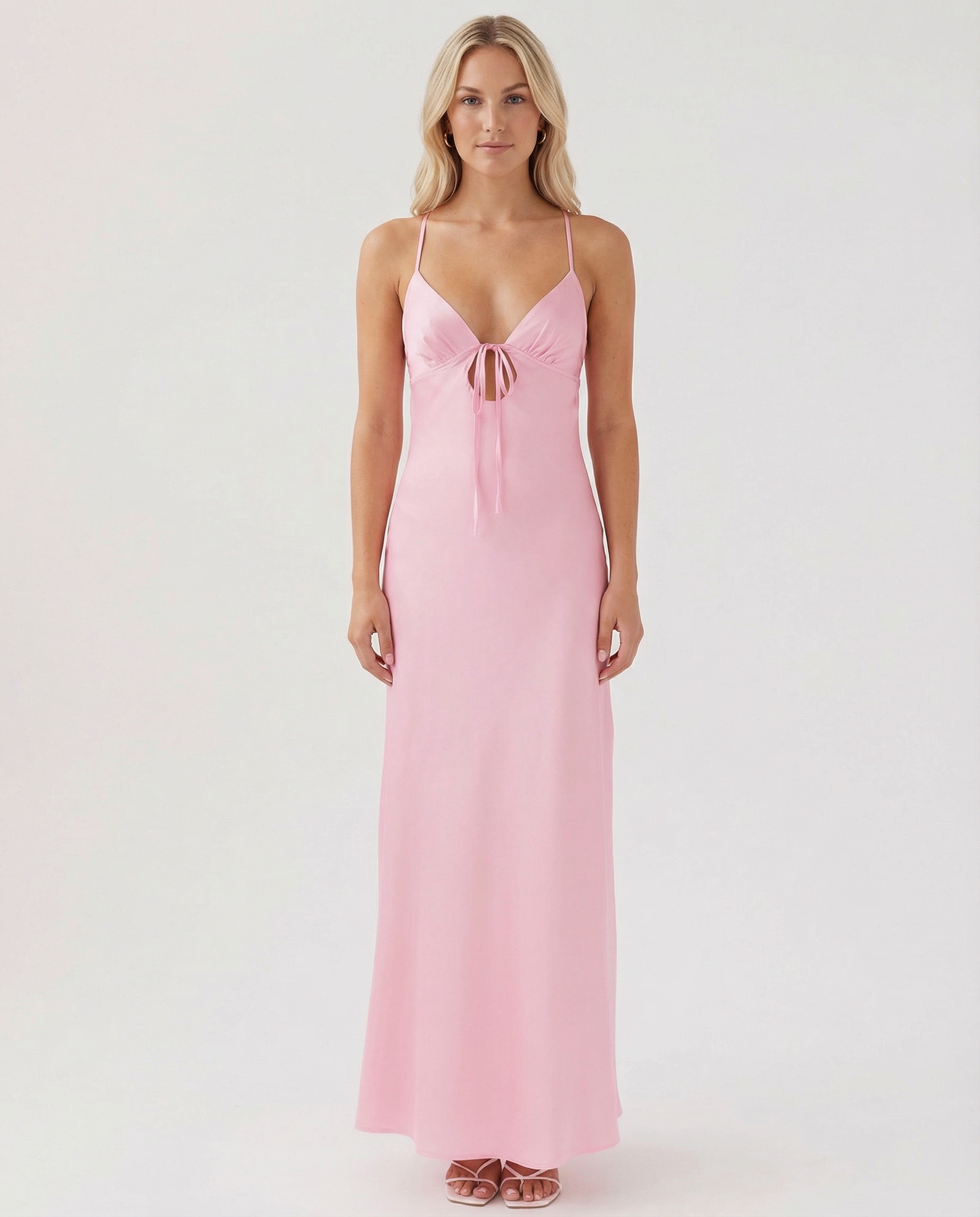 Women's Maxi Dress Cowl Neck Open Back Sleeveless - 6