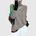Women's Jumper High Collar with Contrast Stripe - 5