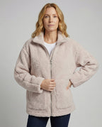 Women's Teddy Zip-Up Jacket with High Collar Regular Fit - 10