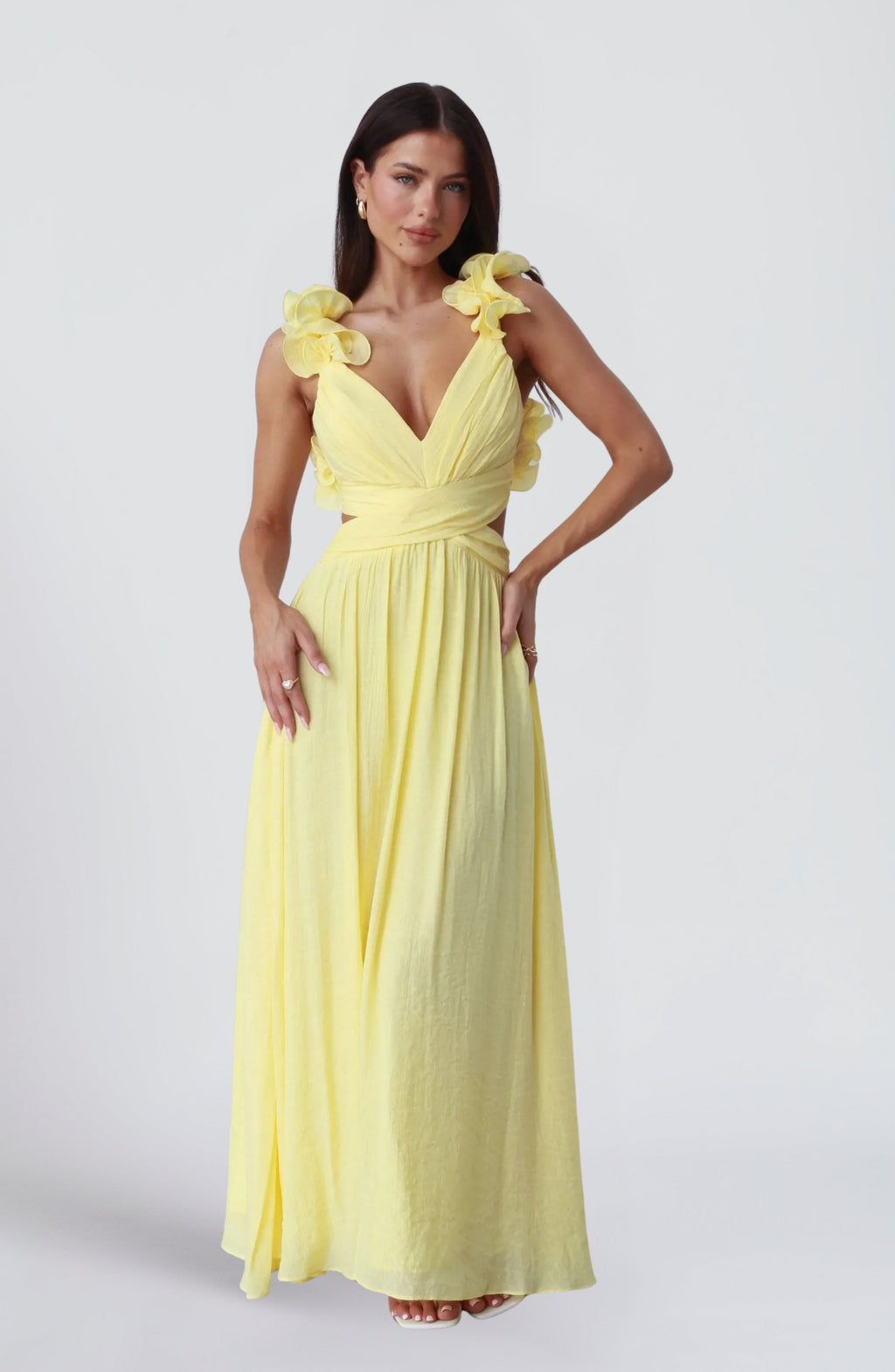 Women's Plunge Mini Dress with Deep V-Neck and Fitted Silhouette - 2