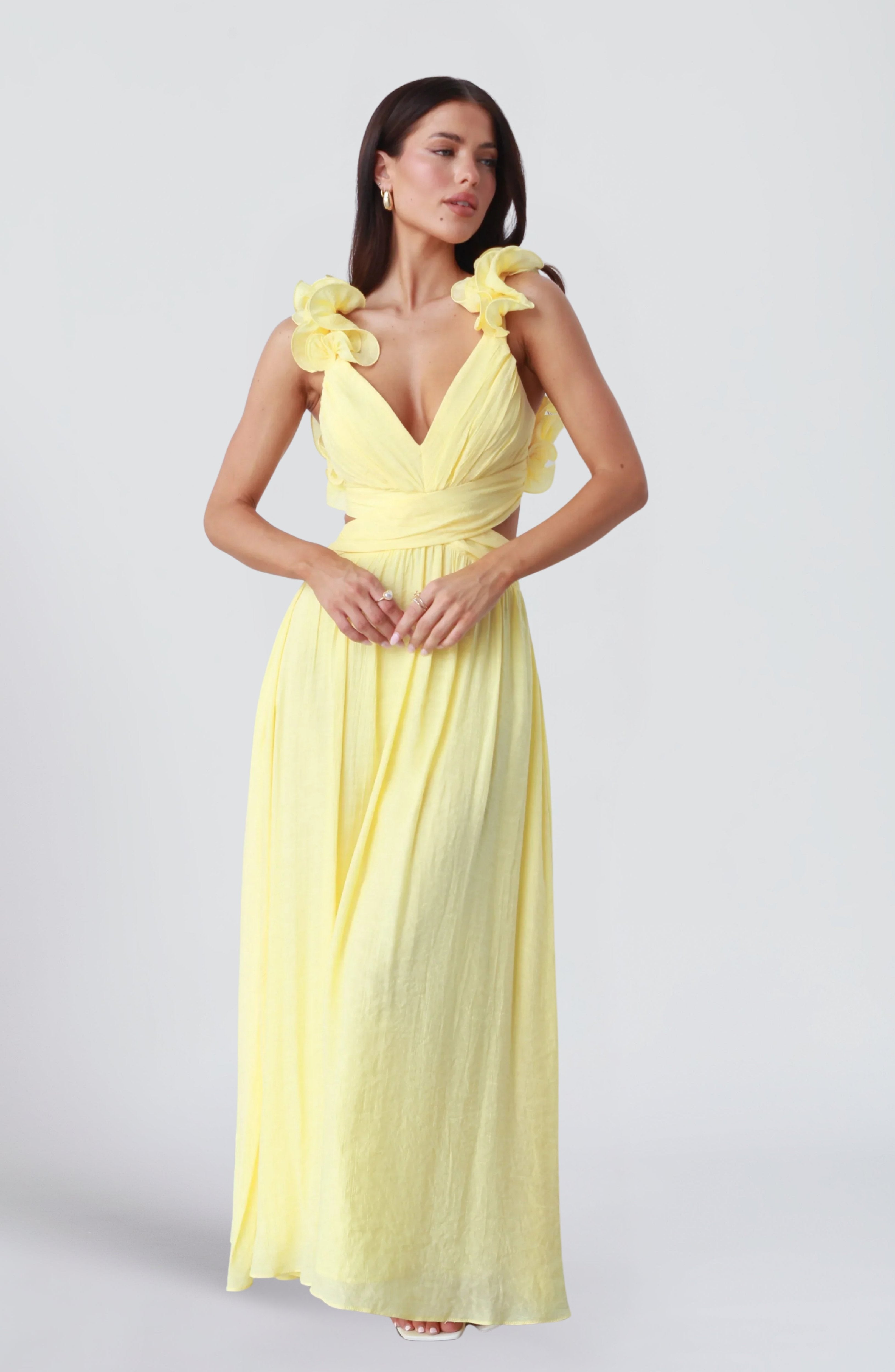 Women's Plunge Mini Dress with Deep V-Neck and Fitted Silhouette - 3