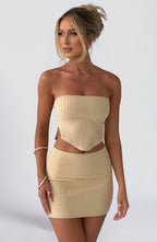 Women's Ribbed Bodycon Mini Dress Strapless with Sleek Fitted Silhouette - 3
