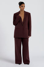 Women's Wide-Leg Tailored Trousers with High Waist - 3
