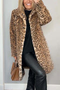Rosa | Leopard Winter Coat - Khaki