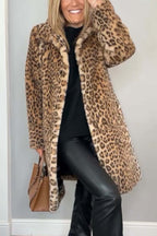 Rosa | Leopard Winter Coat - Khaki
