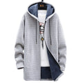 Women's Longline Zip Hoodie with Adjustable Hood - Light Grey