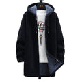 Women's Longline Zip Hoodie with Adjustable Hood - Black
