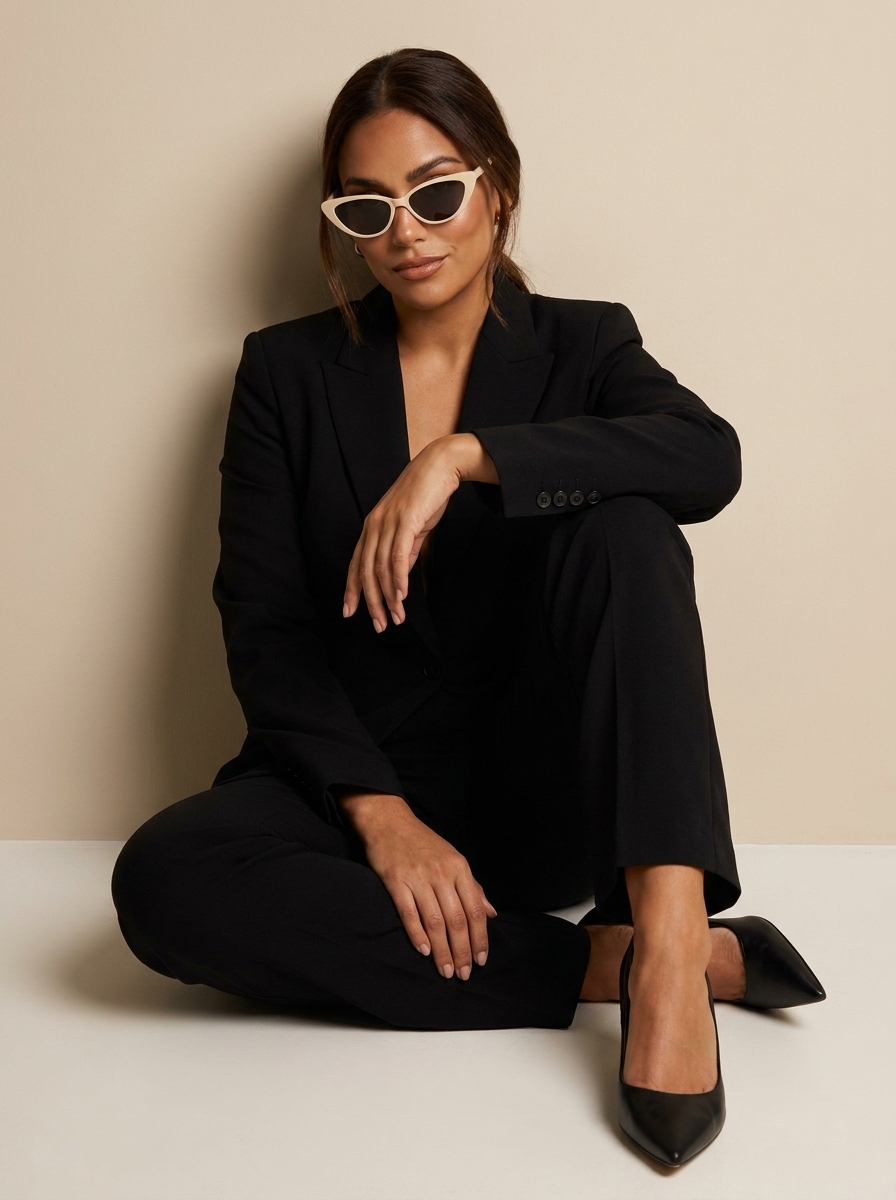 Women's Cat Eye Sunglasses with Retro Vintage Frame - 2