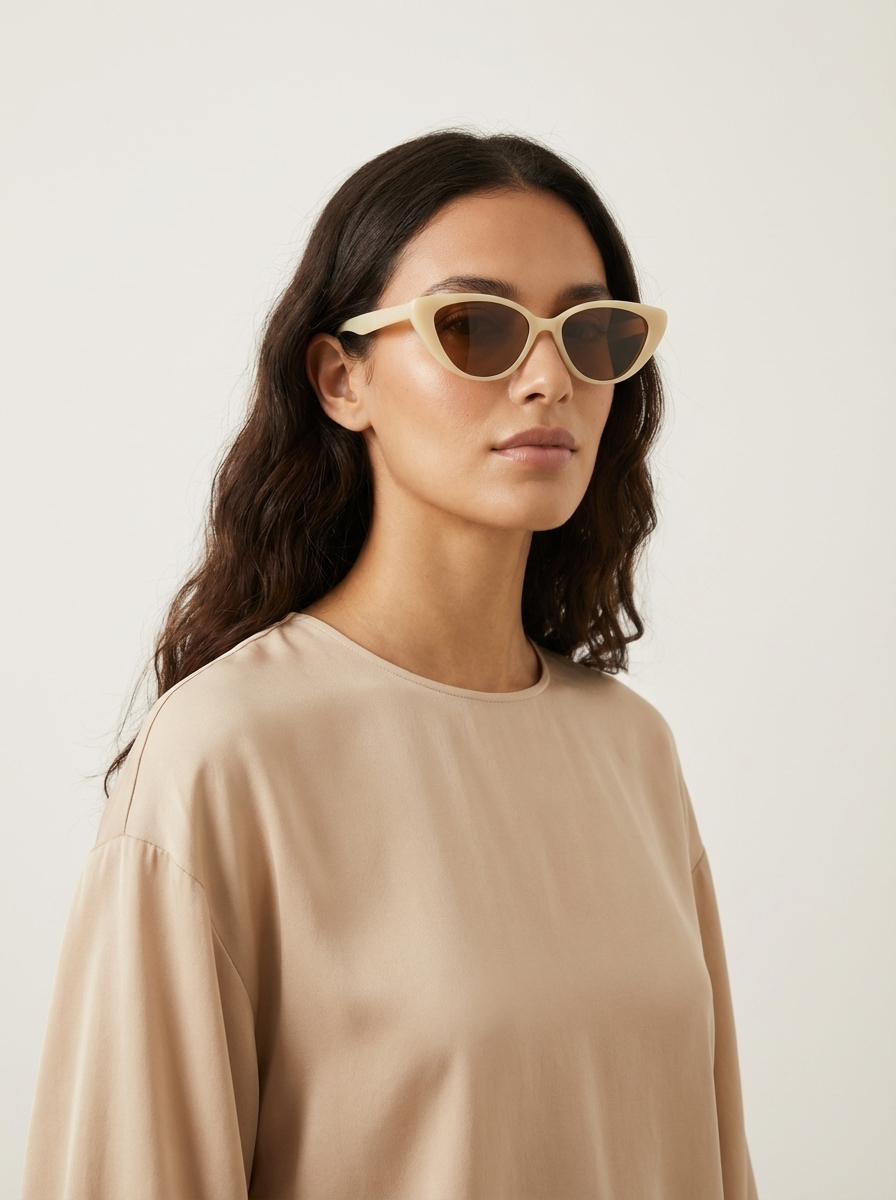 Women's Cat Eye Sunglasses with Retro Vintage Frame - 7