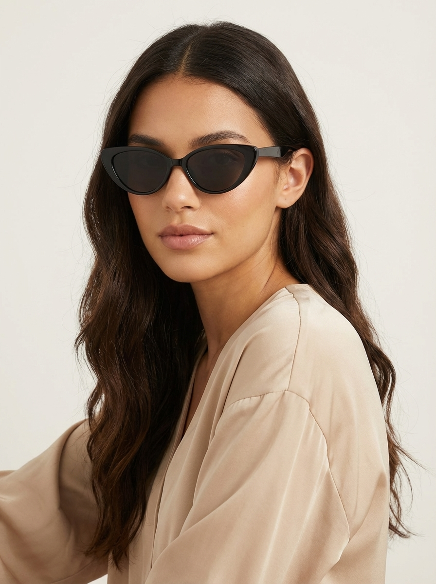 Women's Cat Eye Sunglasses with Retro Vintage Frame - 3