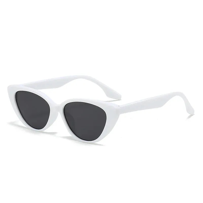 Women's Cat Eye Sunglasses with Retro Vintage Frame - White