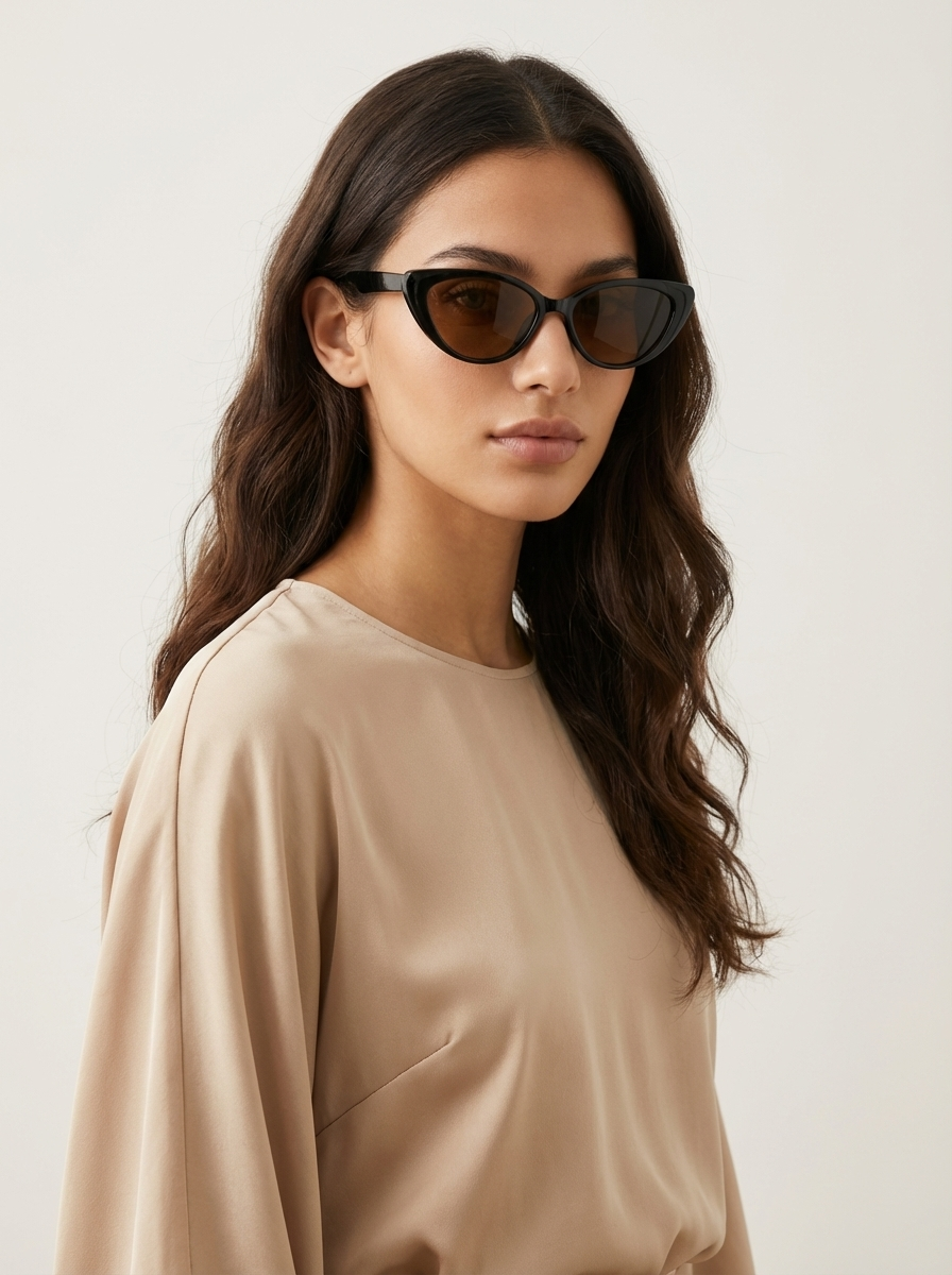 Women's Cat Eye Sunglasses with Retro Vintage Frame - 4