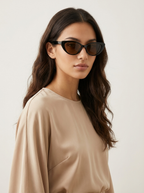 Women's Cat Eye Sunglasses with Retro Vintage Frame - 4